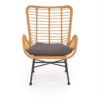Fonott rattan fotel, kényelmes ülőpárnával - Image 3
