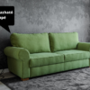 Lara Chesterfield kanapéágy - sötétkék bársony, tűzött karfával - Image 10