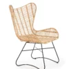 Modern rattan fotel, fekete fém lábbal - Image 3