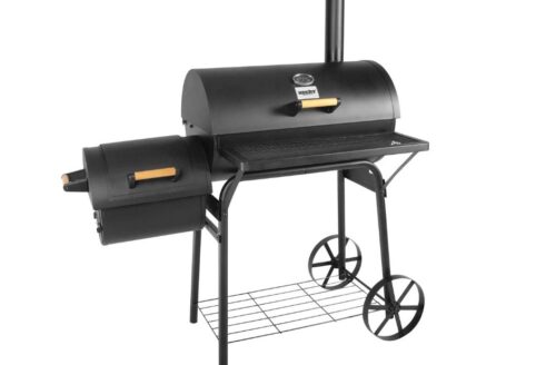 Nagy kerti faszenes grill és smoker - két tűztérrel!