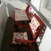BALKON garnitúra karfás székekkel, párnával, fenyőfából - Image 5